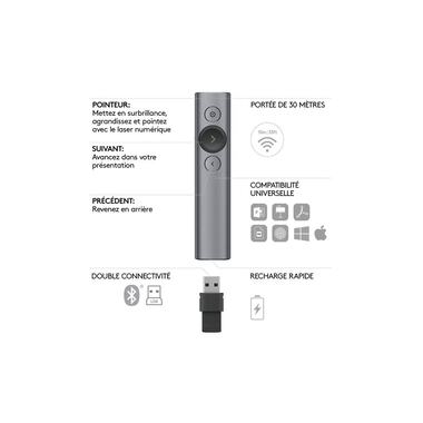 Logitech Présentoir Spotlight gris ardoise