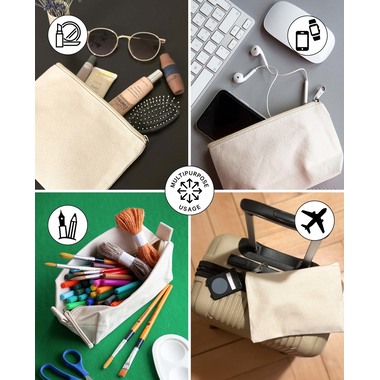 I AM CREATIVE Borsa da toilette 19x9x8.5cm 1212.13 natura, cotone