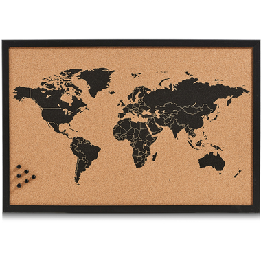 ZELLER Pinboard World 59x40 cm 11571 noir