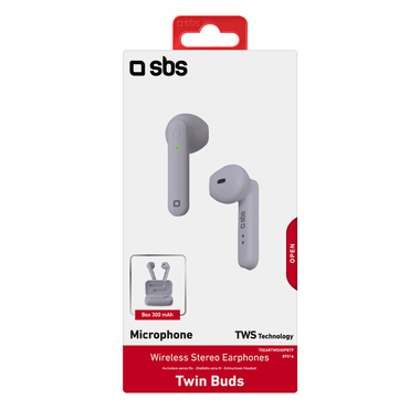 Wireless earphones with portable 300 mAh charging base, Bluetooth V 5.0 and multifunction button for calls and music