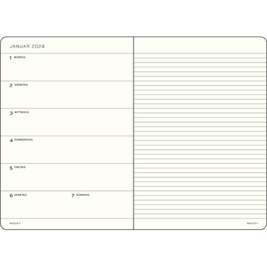 LEUCHTTURM Agenda semainier Medium 2026 44372472 1W/1S port red A5