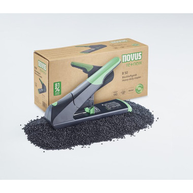 NOVUS Graffatrice B50 re+new B50 023-0065 nero/verde, 140 fogli