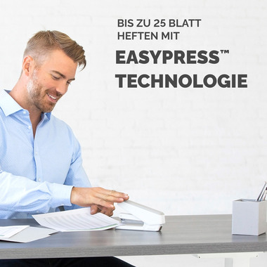 FELLOWES Heftgerät EasyPress LX850 5011801 Microban, weiss 25 Blatt