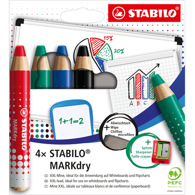 STABILO Whiteboardmarker MARKdry 648/4 Etui de 4 pièces