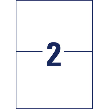 AVERY ZWECKFORM Etiquettes Laser 210x148mm L471720 imperméable blanc 20 flls.