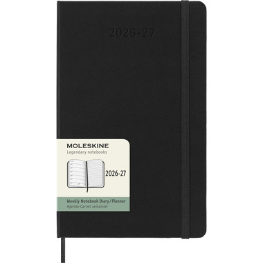 MOLESKINE Wochen-Notizkalender 26/27 DHB18WN3Y27 18M liniert HC schwarz 13x21cm