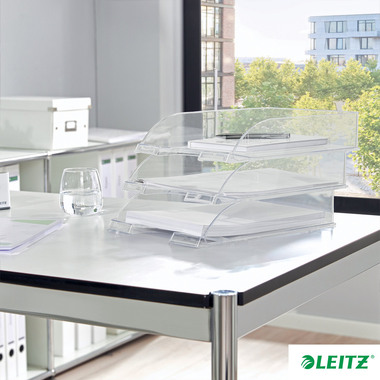 LEITZ Corbeille à courrier Plus A4 52260002 transparent