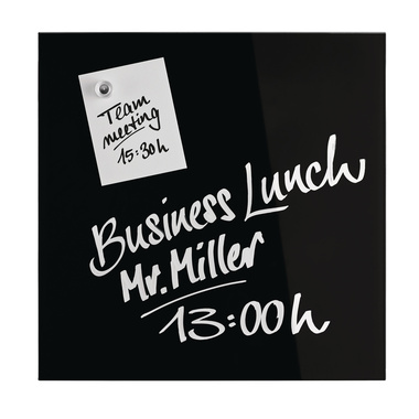 MAGNETOPLAN Design-Glasboard 400x400mm 13401012 schwarz, magnetisch