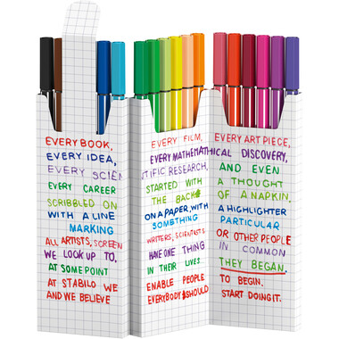 STABILO Penna a punta 68 in fibra 1mm 6818/9 Zick Zack caso 18 pezzi