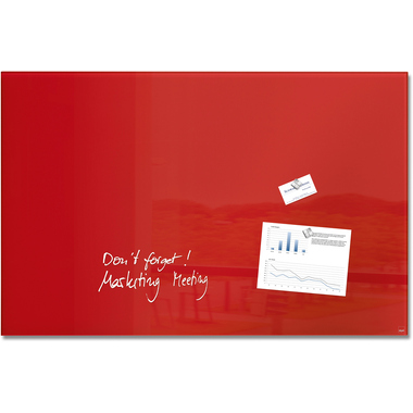 SIGEL Glas-Magnetboard GL142 rot 1000x650x15mm