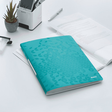 LEITZ Sichtbuch WOW PP A4 46320051 blau 40 Taschen