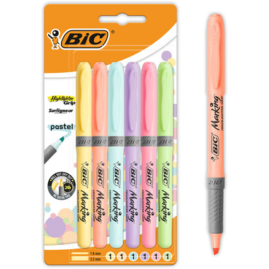 BIC Textmarker Pastel 992561 6 Farben ass.
