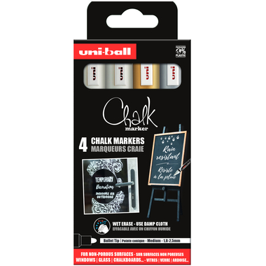 UNI-BALL Chalk Marker 1.8-2.5mm PWE-5M4PAS46 Pointe ronde 4 pièces