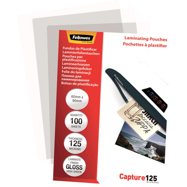 FELLOWES Pelicole per lamin. 60x90mm 5397402 lucido, 125my 100 pezzi