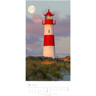 WEINGARTEN Calendario 2026 3150600+26 Leuchttürme DE 33x68cm