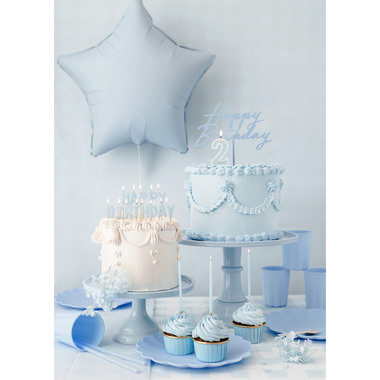 PARTYDECO Bougies d'anniversaire 14cm SCD-4-011J bleu clair 12 pièces