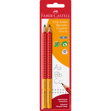 FABER-CASTELL Crayon Jumbo Grip B 111993 4 couleurs, set