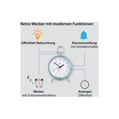 ADE Réveil classique Retro Bleu clair