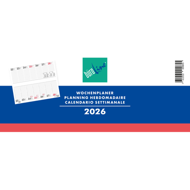 BÜROLINE Planning hebdomadaire 2026 890712 1S/2P ML 12x28.4cm