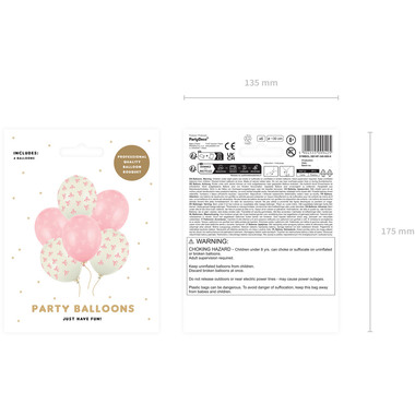 PARTYDECO Ballons 30cm SB14P-340-00 Schleifen 6 Stück