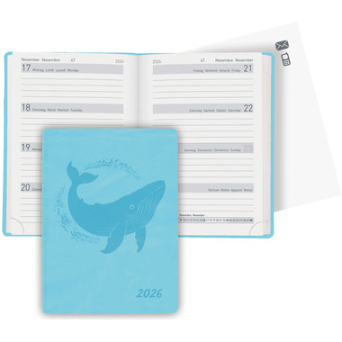 BIELLA Agenda Memento 2026 825715060026U 1S/2P bleuclair ML 10.1x14.2cm