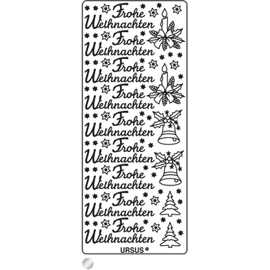 URSUS Creative Sticker 59110058 Frohe Weihnachten argento