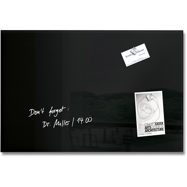 SIGEL Tableau magnétique en verre GL120 noir 600x400x15mm