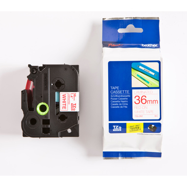 PTOUCH Nastro, plastific.rosso/bianco TZe-262 PT-3600 36 mm