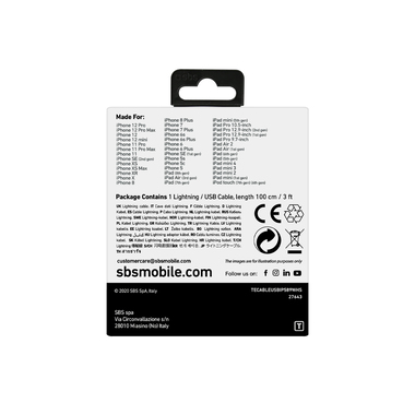 Câble de chargement USB - Lightning, 1 mètre de long