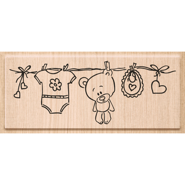 HEYDA Stempel Wäscheleine 10x3.8cm 211801202 Holz matt