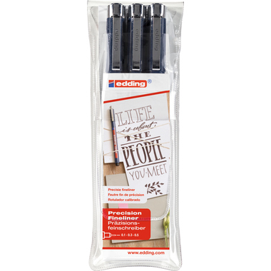 EDDING Profipen 1800 0,1mm 1800-E3 nero 3 pezzi