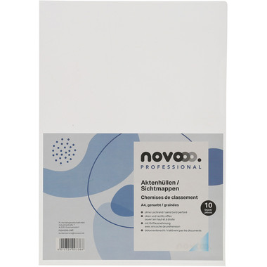 NOVOOO Pro Sichtmappen 120my A4 400197702 transparent genarbt 10 Stück