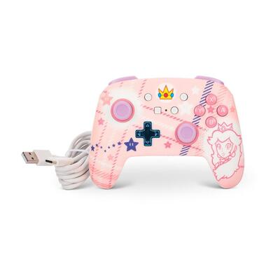 Power A Enhanced Wireless Controller Princess Peach Plaid