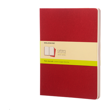 MOLESKINE Notizheft Cahier XL 25x19cm 931090 blanko, rot 3 Stück