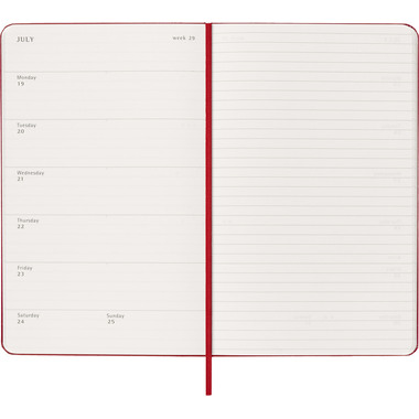 MOLESKINE Agenda Classic Large 2027 DHF212WN3Y27 1W/1S scharlachrot HC 13x21cm