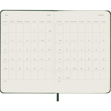 MOLESKINE Agenda Classic Pocket 2027 DHK1512DC2Y27 1J/1P vert myrte HC 9x14cm