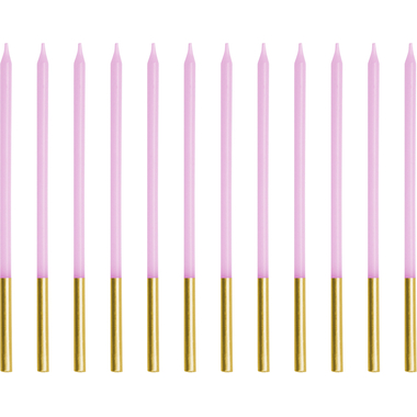 PARTYDECO Bougies d'anniversaire 14cm SCD-4-014 violet 12 pièces