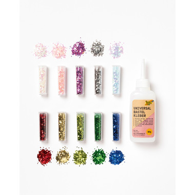 FOLIA BIO Glitzer Set Flocken 5891 assortiert 10 Stück