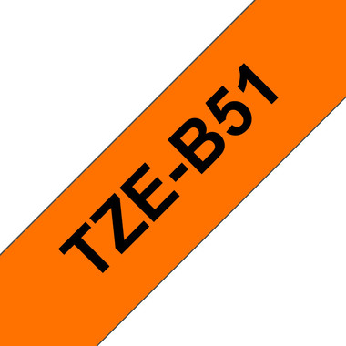 PTOUCH Nastro, lam.fluor.nero/aranci. TZe-B51 PT-540 24 mm