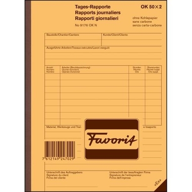 FAVORIT Rapporto giornaliero A5 9176 OK N bianco/bianco, D/F/I