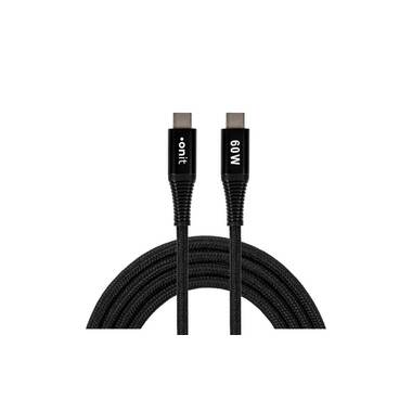 onit USB 3.0-Kabel 60 W, USB-C - USB-C, 0.3 m, Schwarz