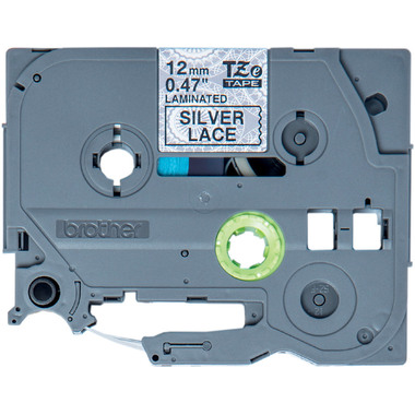 PTOUCH Nastro, plastificato ne/arg. TZe-MPSL31 PT-DV600VP 12 mm