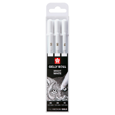 SAKURA Gelly Roll 0.3/0.4/0.5mm POXPGBWH3C White 3 pcs.