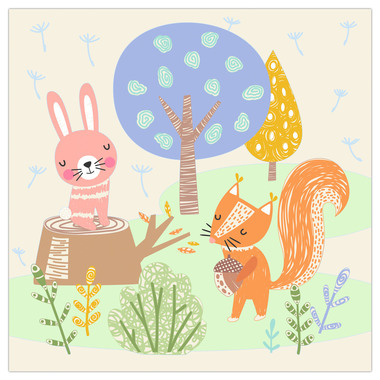 URSUS Images magiques à gratter 24560003F Amis de la forêt, 21x21cm