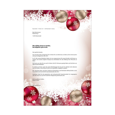 SIGEL Carta Natale A4 DP041/W 90g, Pallina di Natale 100 fo.