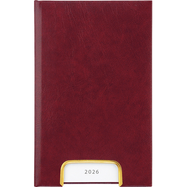 BIELLA Agenda Disponent 2026 807401470026U 1J/1P rouge vin ML 10.1x16cm