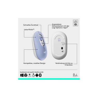 Logitech Keyboard-Mouse Set POP Icon Combo Lilac