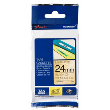 PTOUCH Band schwarz/gold TZEPR851 PT-P710BT 24mm