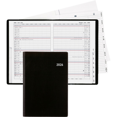 BIELLA Planer Istanbul 2026 855612020026U 1M/2S schwarz ML 10.6x15.3cm