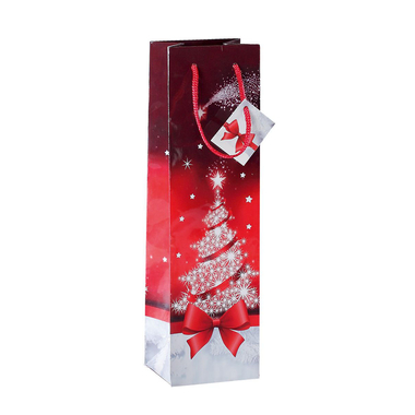 SIGEL Sacch. regalo Sparkling Tree GT024 glossy 100x350x80mm 5 pz.